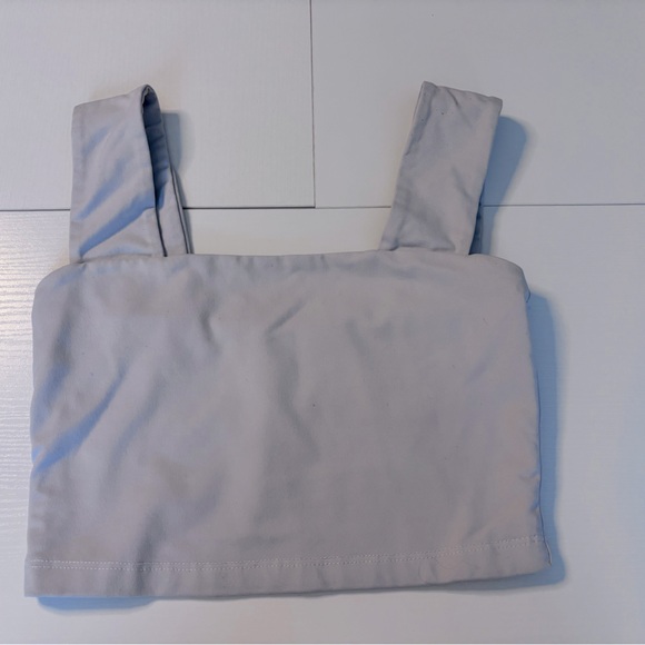 Susana Monaco Tops - Susana Monica Wide Strap Crop Top In Light Grey Size Xs